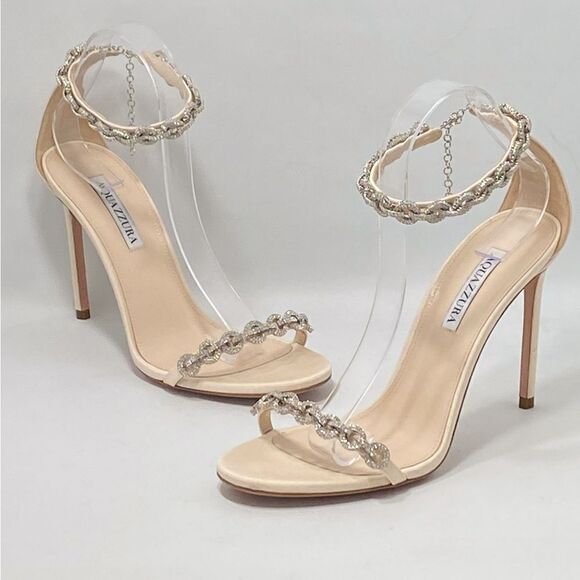 Aquazzura Love Link 105mm Embellished Sandals size 39.5 - Picture 11 of 16